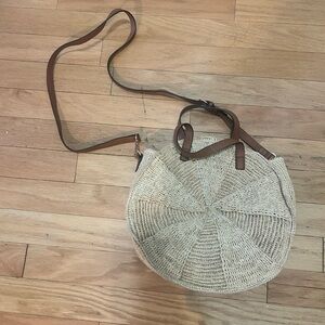 NEW Lauren Conrad Elegant Cream Woven Shoulder Bag